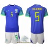 Officiële Voetbalshirt + Korte Broek Brazilië Casemiro 5 Uit WK 2022 - Kids